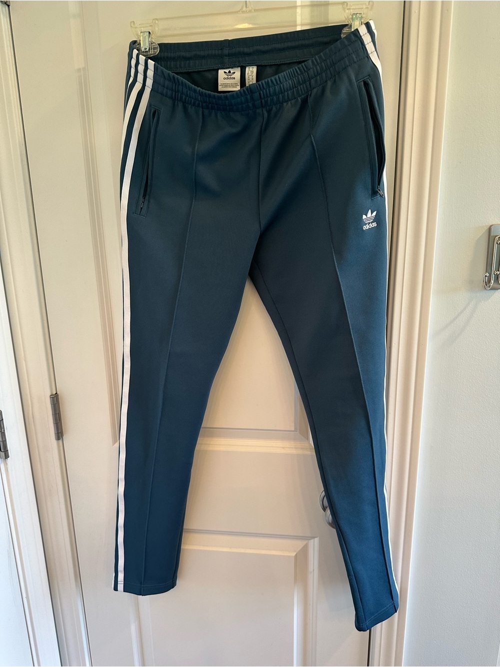 adidas Kids Teal Joggers with White Side Stripes